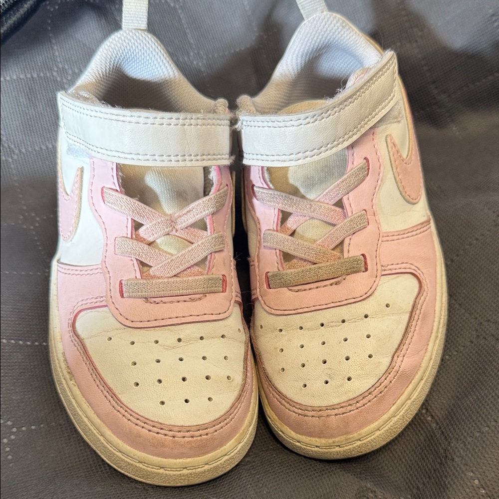 Nike Kids Pink and Cream Sneakers